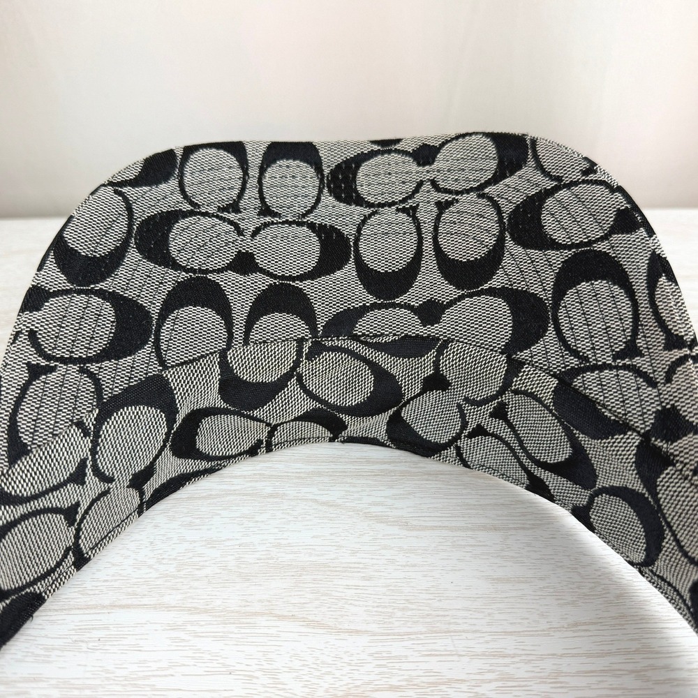 COACH‎ Signature Visor M/L Gray Black Logo Golf Beach Resort Vacation Tennis Y2K - Picture 7 of 9